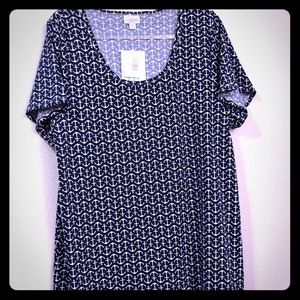 Lularoe Nautical Anchor Classic T 2XL NWT
